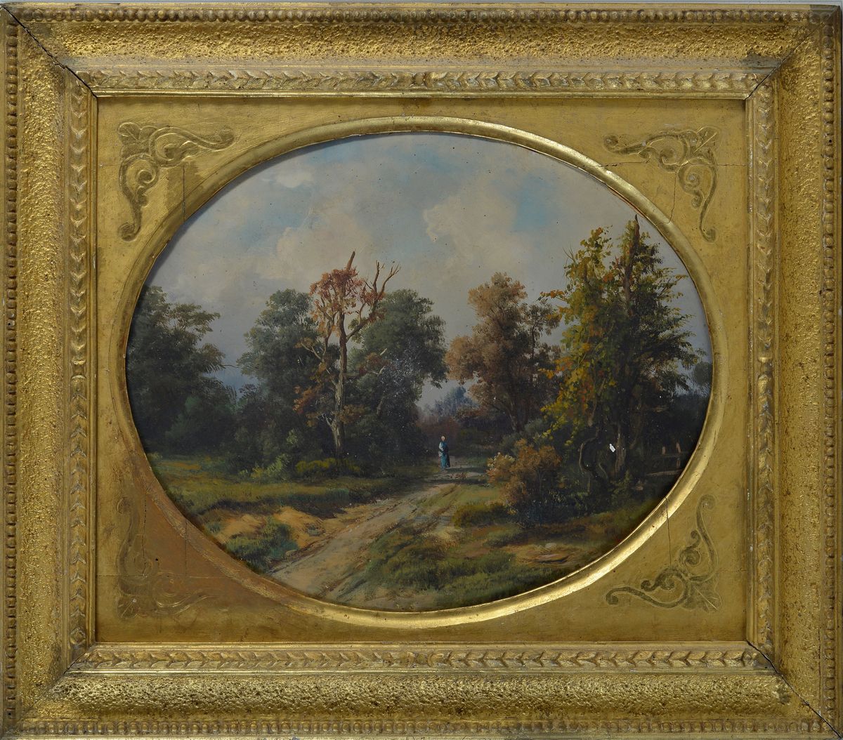 Carlo Markò - Paesaggio con Strada di Campagna e Figura