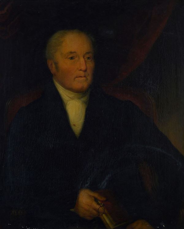 Scuola Inglese, XIX sec. - Ritratto di gentiluomo