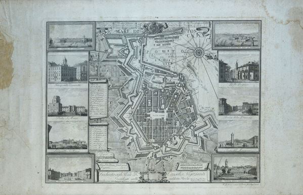 Pianta della città e porto di Livorno