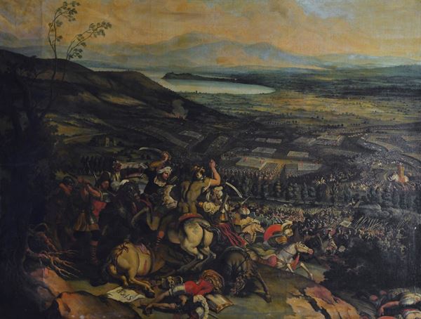 Anonimo, XIX sec. - Battaglia sul lago