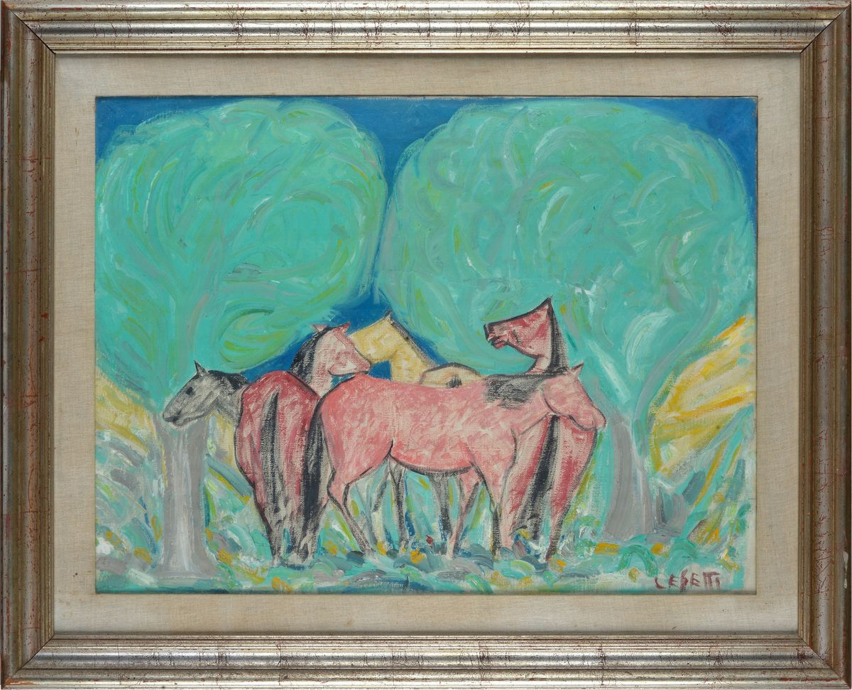 Giuseppe Cesetti - Cavalli Sotto gli Alberi