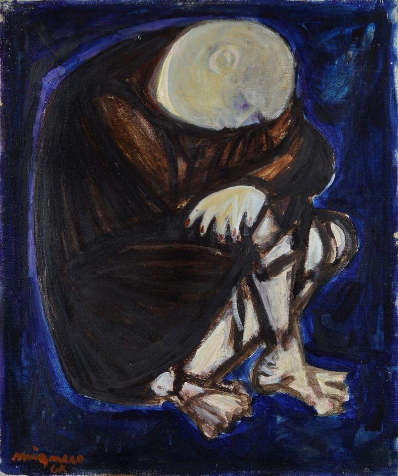 Giuseppe Migneco - Vecchio Accosciato