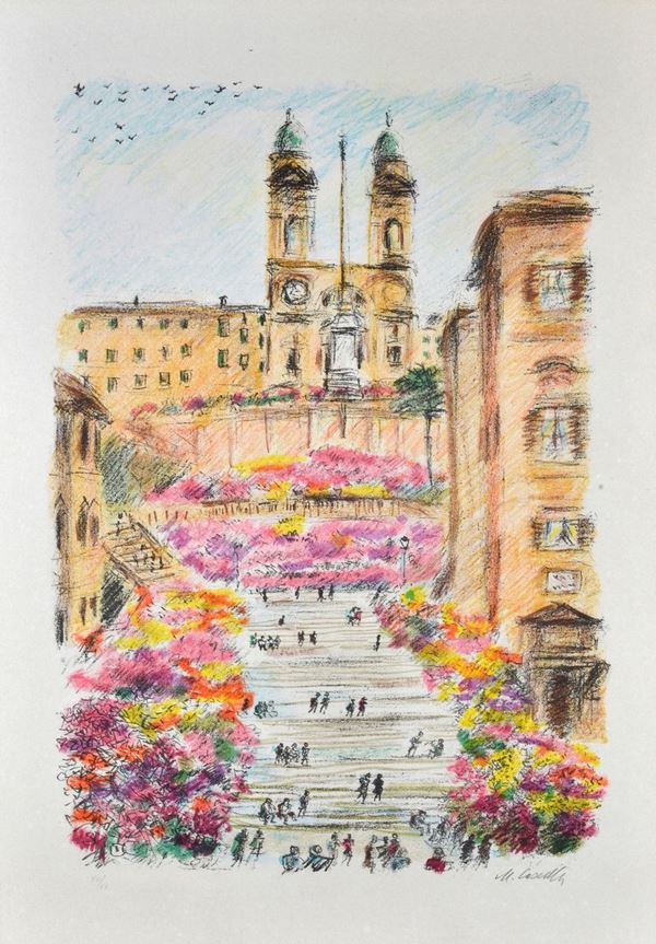 Michele Cascella - Infiorata a Trinità dei Monti