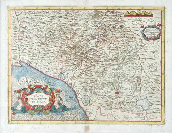 Fabio di Giovanni Antonio Magini - Geographic map with the State of the Republic of Lucca