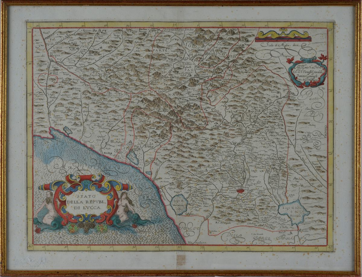 Fabio di Giovanni Antonio Magini - Carta Geografica con lo Stato della Repubblica di Lucca