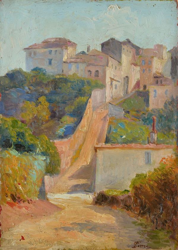 Filadelfo Simi - Paesaggio con case