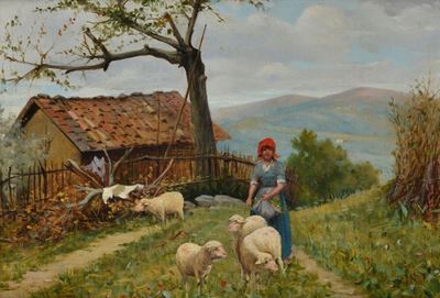 Paesaggio con Contadina e Gregge