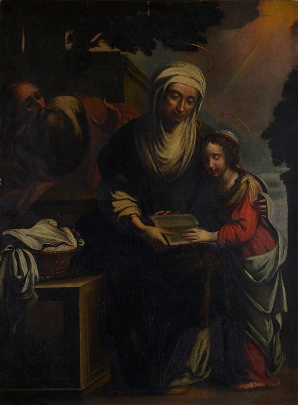 Scuola Francese, XVII - XVIII sec. - The education of the Virgin