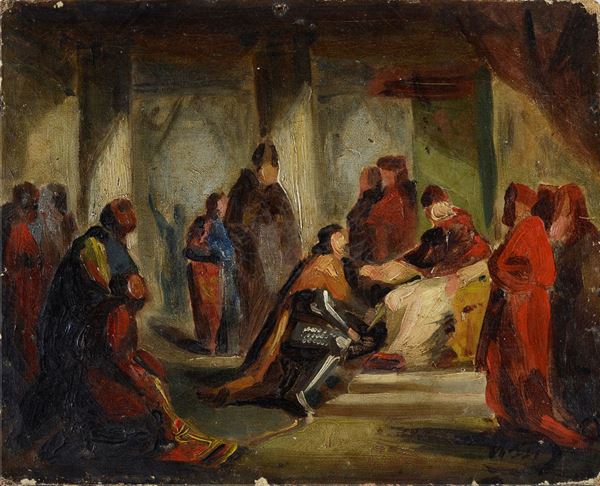 Stefano Ussi - Bozzetto per scena storica