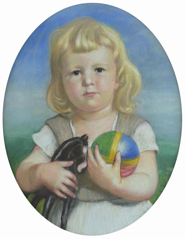 Anonimo, XX sec. - Girl with ball