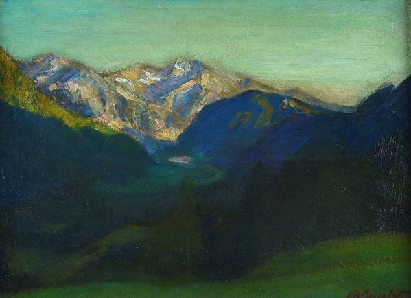 Anonimo, XX sec. - Landscape with mountains