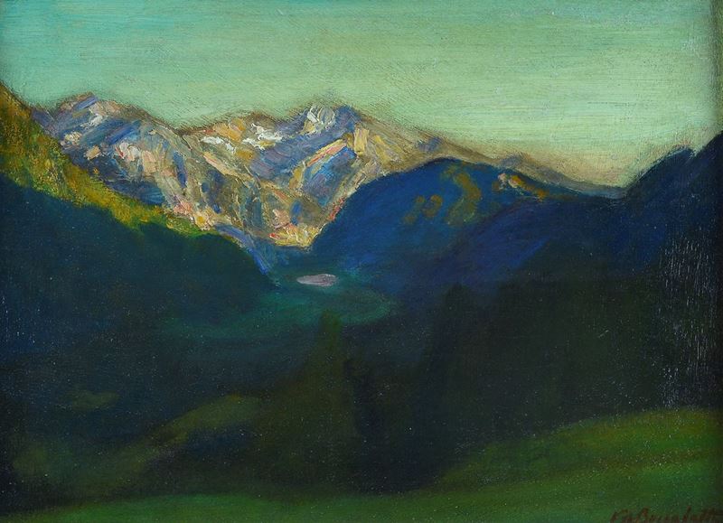Anonimo, XX Sec. - Paesaggio con Montagne