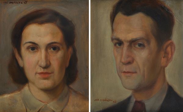 Jaroslav  Dvoracek - Pair of portraits