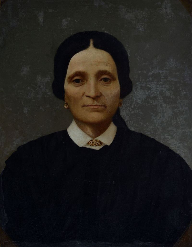 Anonimo, XIX Sec. - Ritratto di Signora in Abito Nero