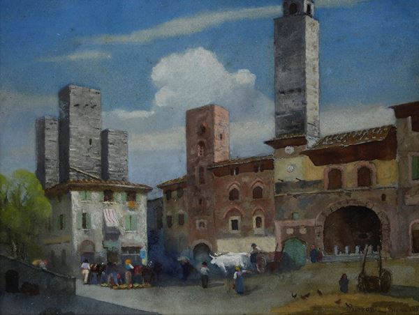 Odoardo Borrani - Siena square