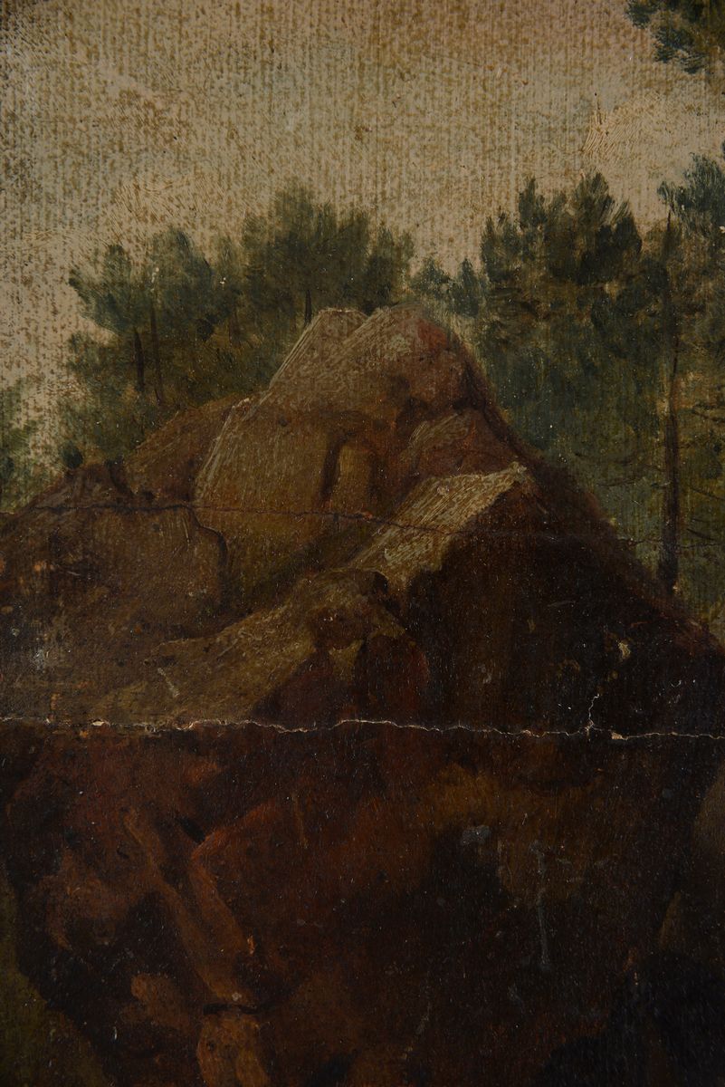 Anonimo, XIX Sec. - Paesaggio con Rocce