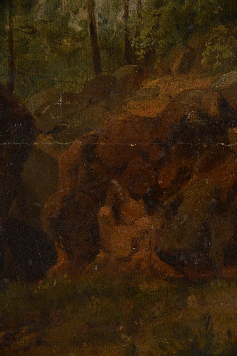 Anonimo, XIX Sec. - Paesaggio con Rocce