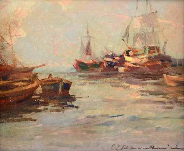 Carlo Domenici - Marina with boats