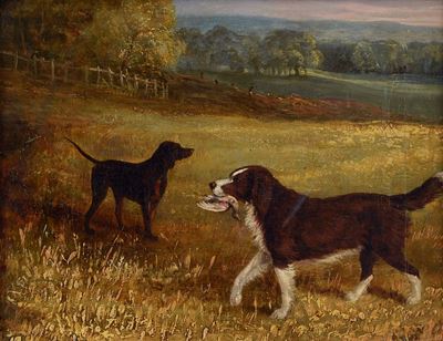 Paesaggio con Cani da Caccia