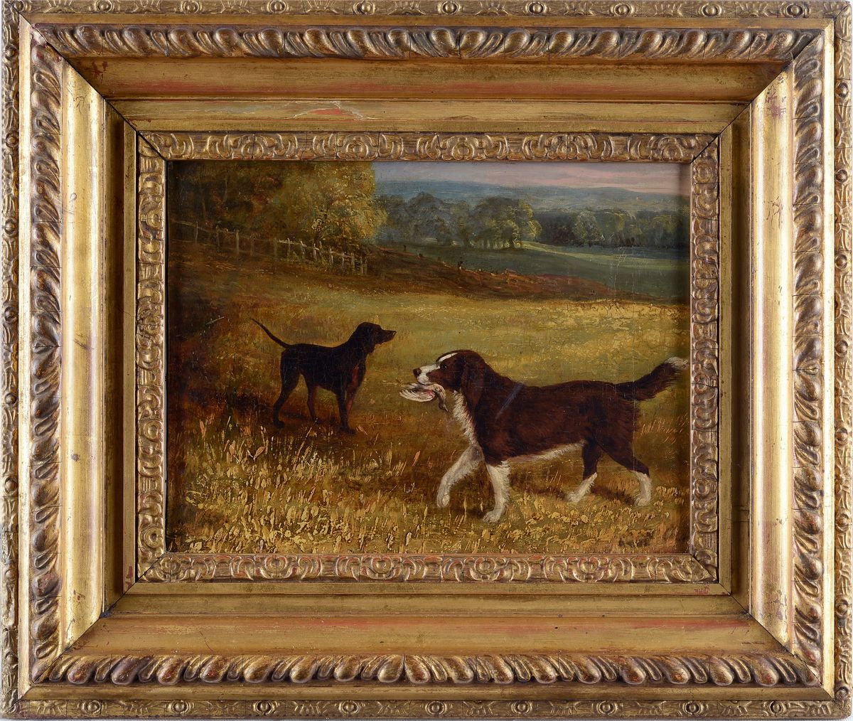Anonimo, Inizi XX Sec. - Paesaggio con Cani da Caccia