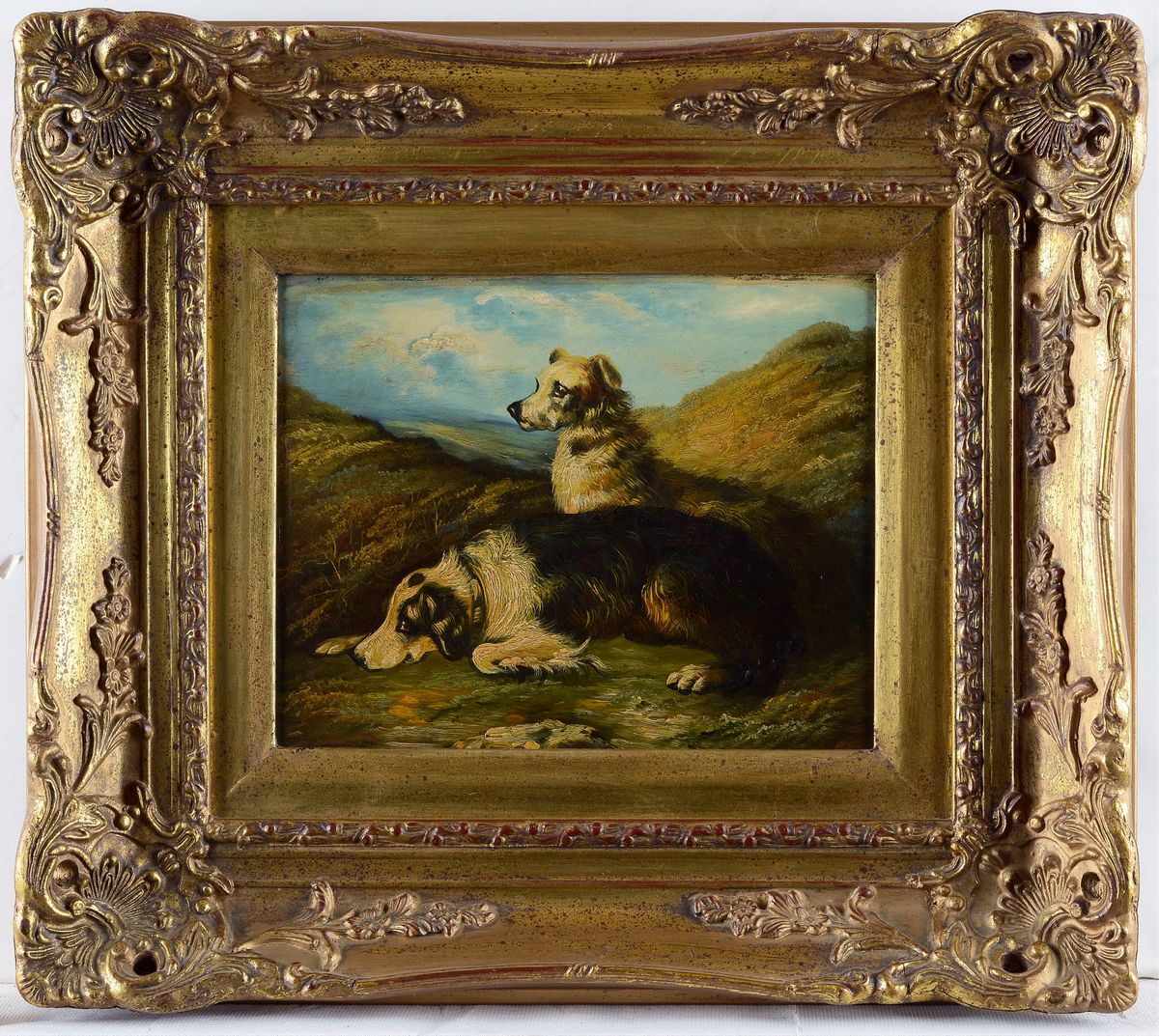 Anonimo, XX Sec. - Paesaggio con Cani a Riposo
