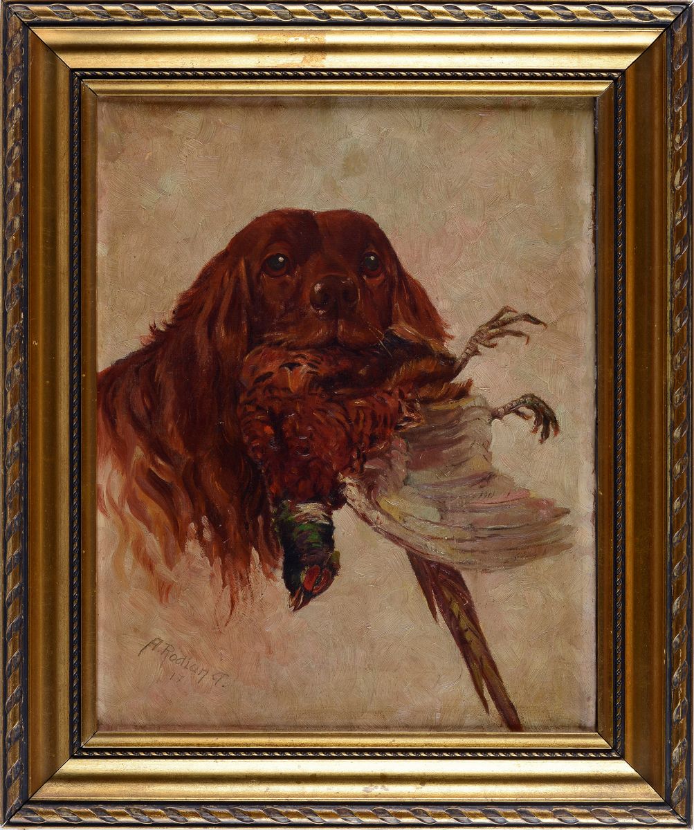 Anonimo, XX Sec. - Setter con Fagiano