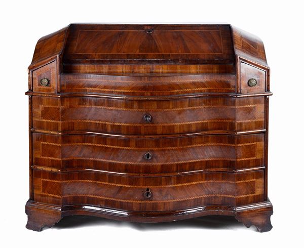 Walnut veneered flap