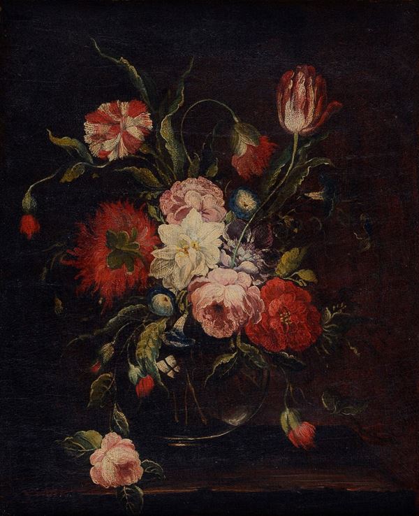 Scuola Fiamminga, XVII sec. - Vaso con fiori