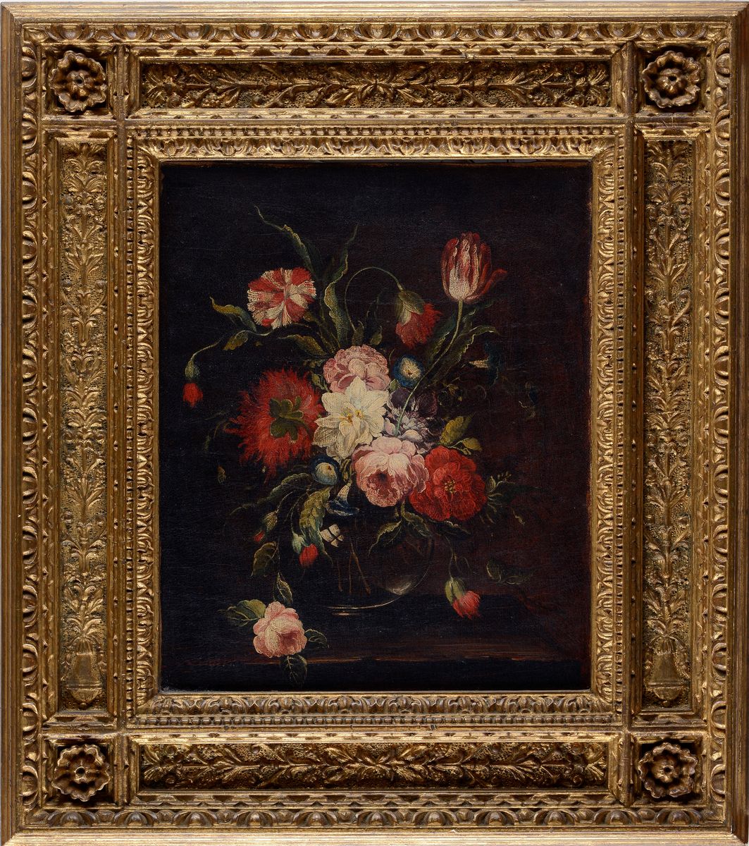Scuola Fiamminga, XVII Sec. - Vaso con Fiori