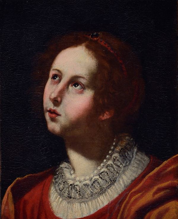 Scuola Toscana, XVII sec. - Volto di fanciulla