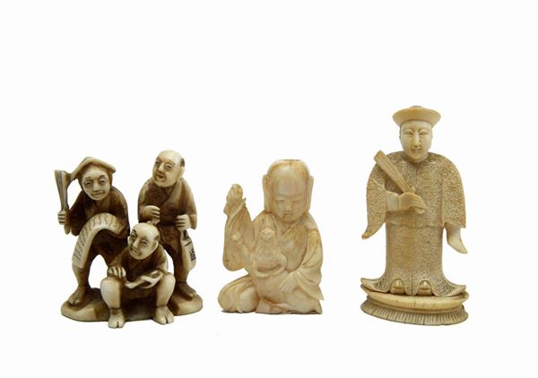 Three small sculptures with an oriental subject  - Auction ANTIQUES - Galleria Pananti Casa d'Aste