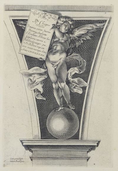 Frontespizio con Putto che Sorregge una Tavoletta (da Polidoro da Caravaggio)