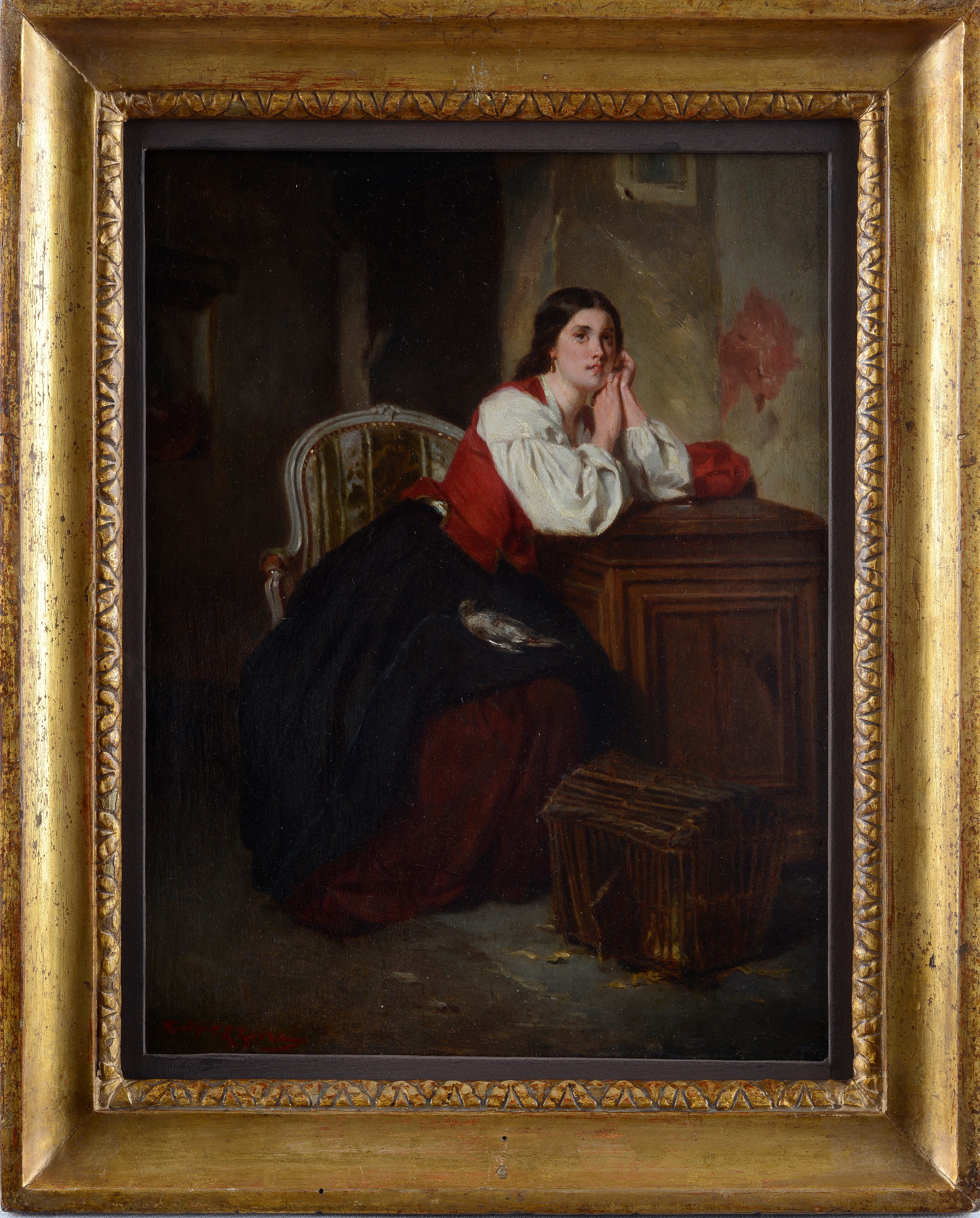 Angelo Trezzini - Interno con Giovane