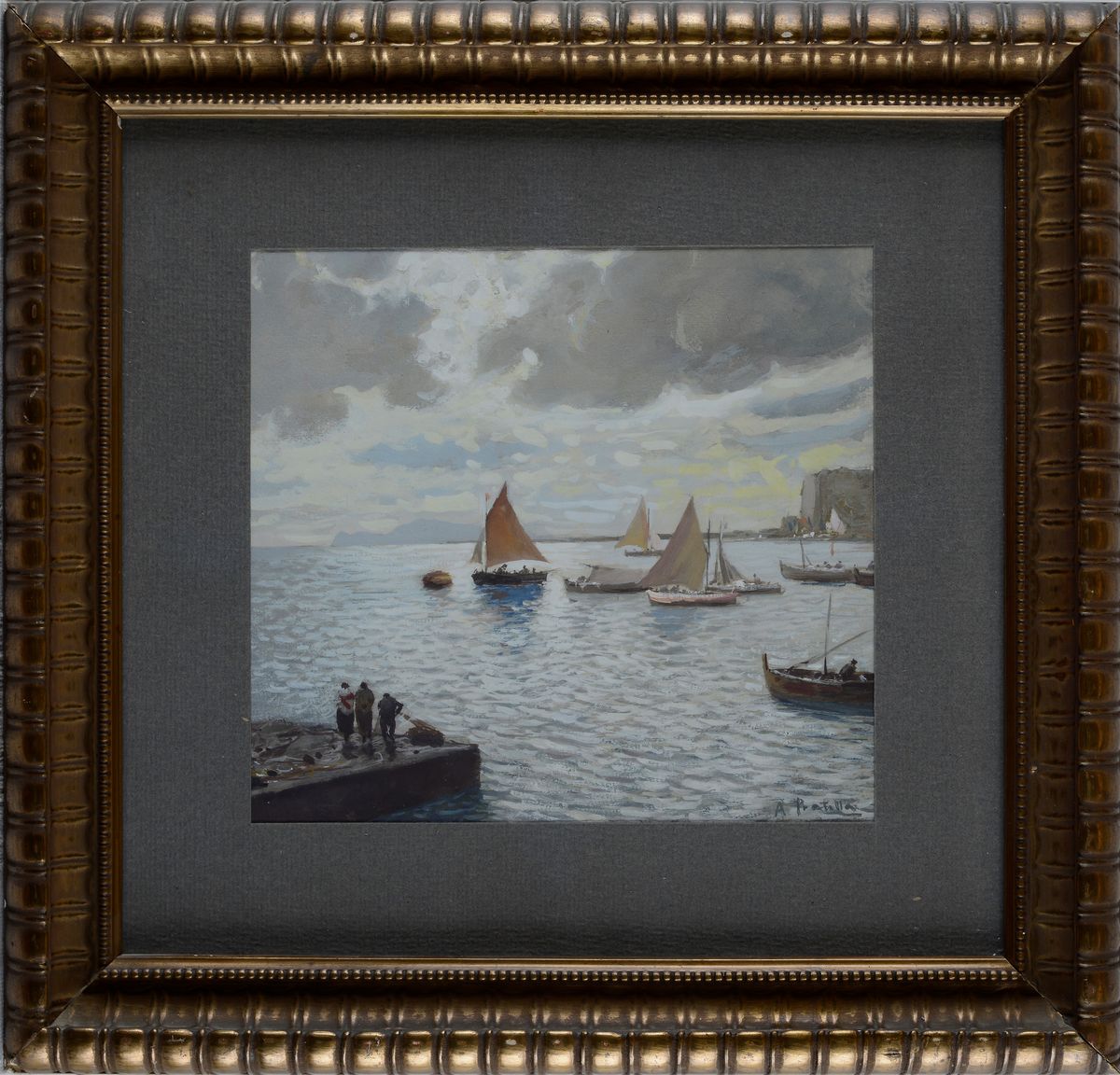 Attilio Pratella - Marina con Vele