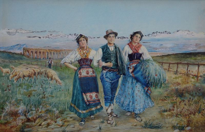 Anonimo, XIX Sec. - Contadini Romani