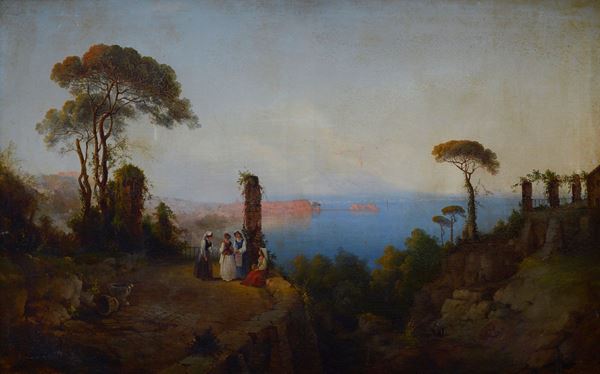 Anonimo, XIX sec. - Conversation on the terrace