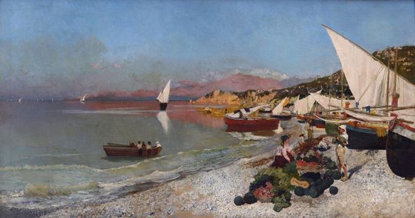 Attr. a Antonino Leto - Fruit seller on the beach