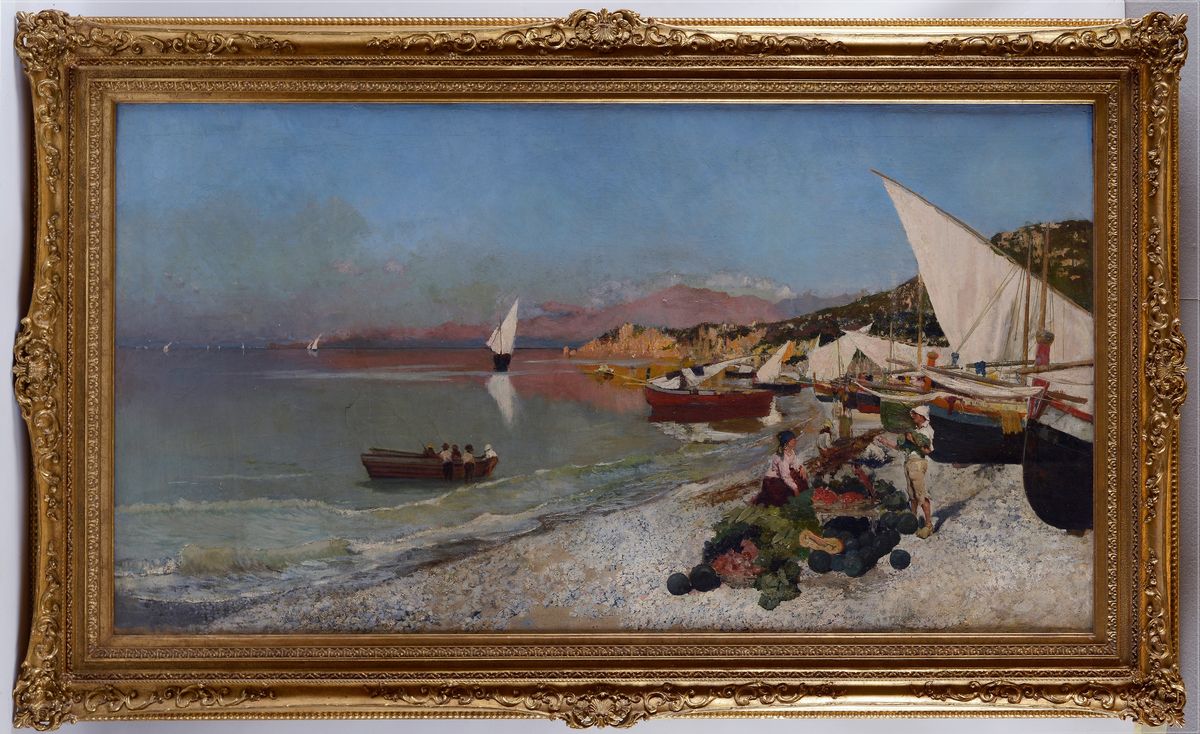 Attr. a Antonino Leto - Fruttivendola sulla Spiaggia