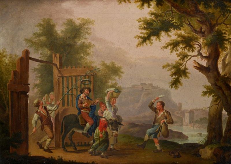 Attr. a Paolo Monaldi - Scena Campestre con Saltarello