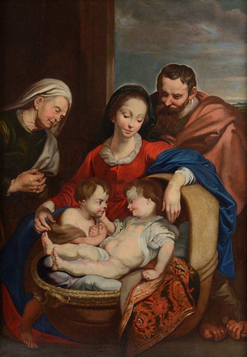 Scuola Fiamminga, XVIII Sec. - Sacra Famiglia (copia da Rubens)