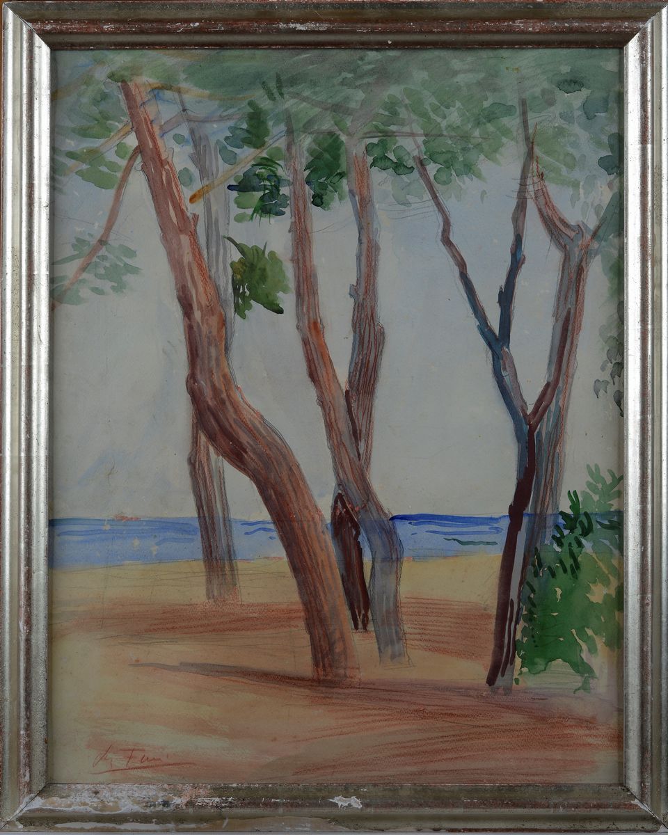 Achille Funi - Pini sulla Spiaggia