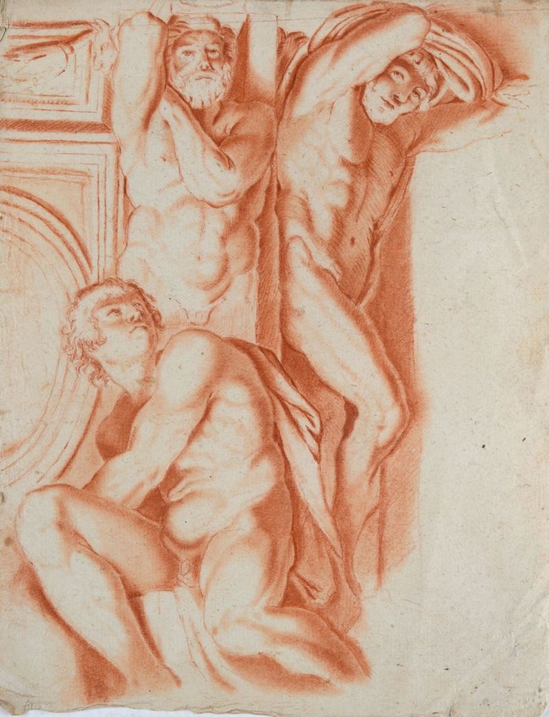 Anonimo, XVIII Sec. - Studio delle Decorazioni di Palazzo Farnese (da Annibale Carracci)