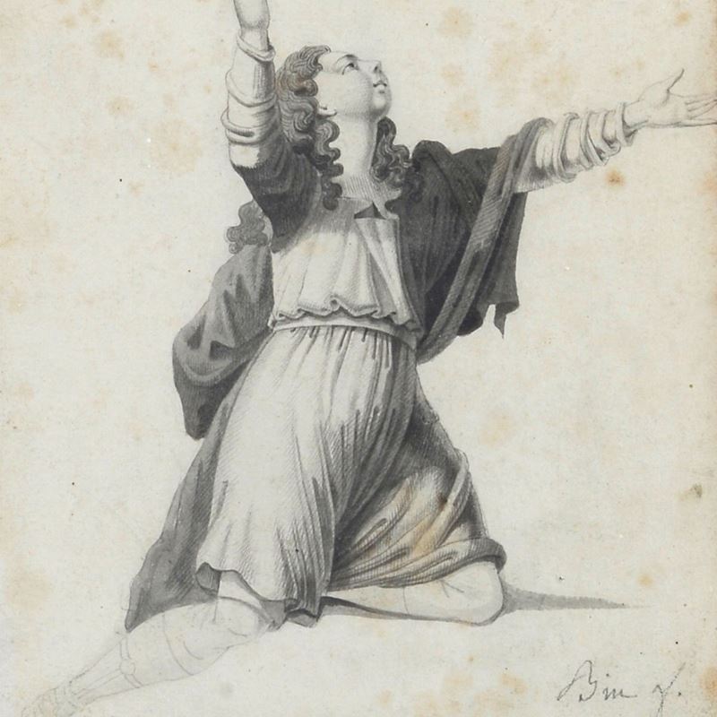 Anonimo, XIX Sec. - Figura Inginocchiata