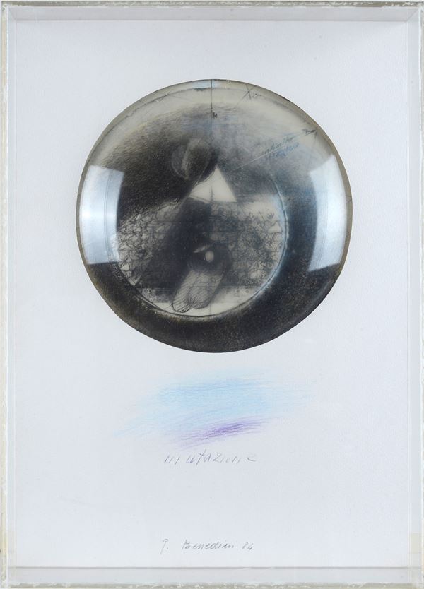 Gabriella Benedini : Mutation  (1984)  - Pencil, crayons and plastic - Auction Modern  [..]