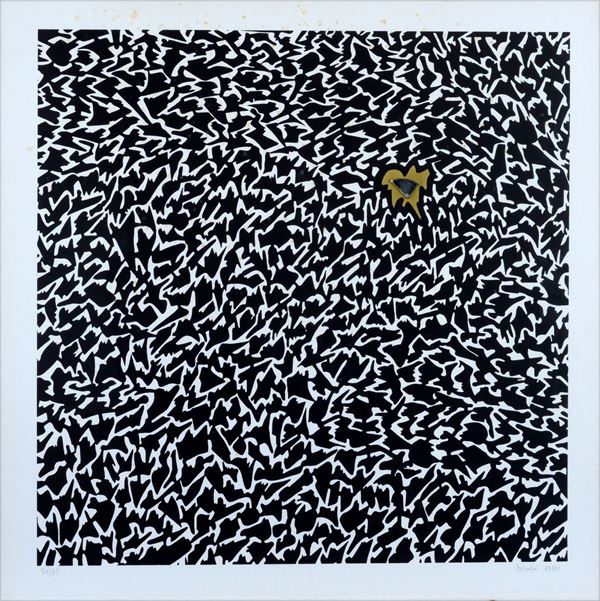 Carlo Bonf&#224; : Senza titolo  (1980)  - Serigrafia con applicazione di specchio - Asta GRAFICA - Galleria Pananti Casa d'Aste