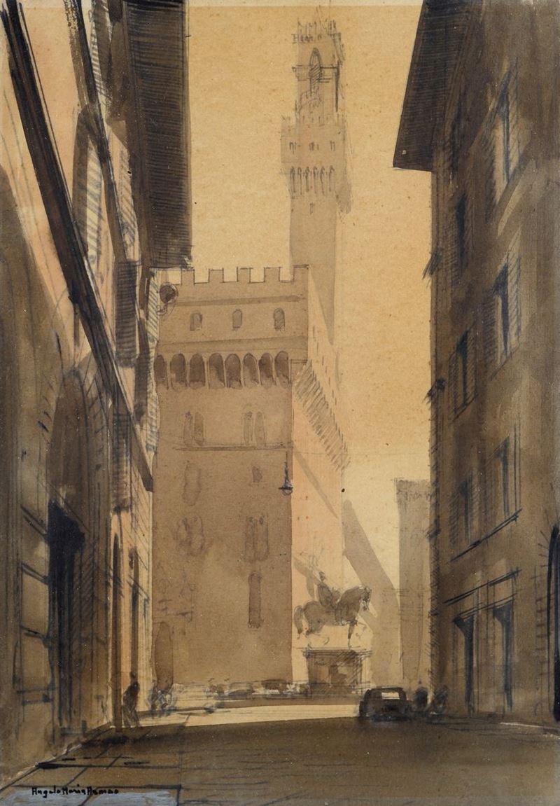 Angelo Maria Armao - Veduta di Palazzo della Signoria