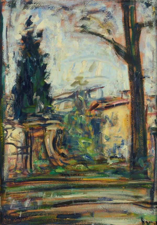 Enzo Pregno - Paesaggio con alberi