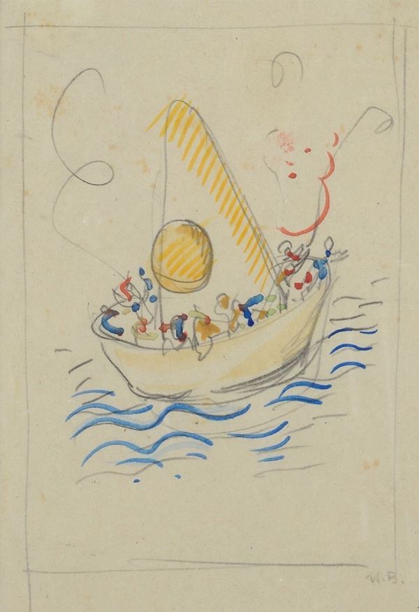 Antonio Bonetti - Preparatory sketch for the manifesto of Santa Croce sull'Arno (Carnival)
