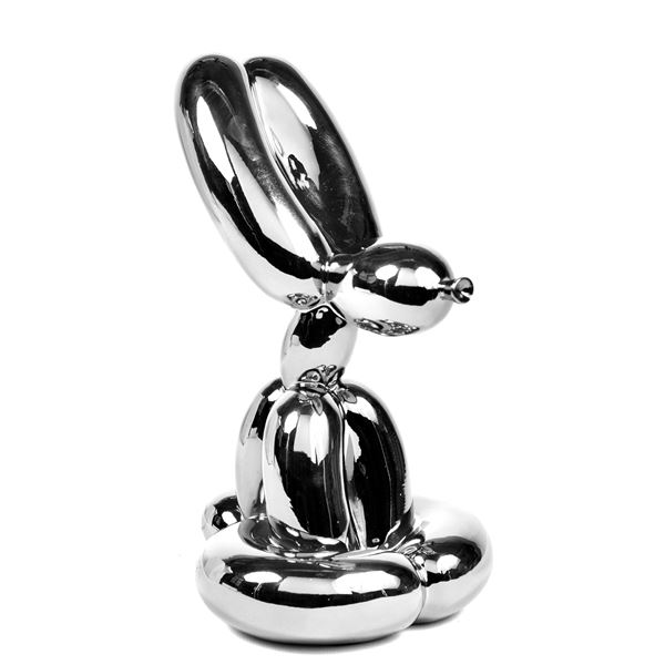 Balloon Rabbit (Silver)  - Cold cast resin - Auction Modern and Contemporary art  [..]