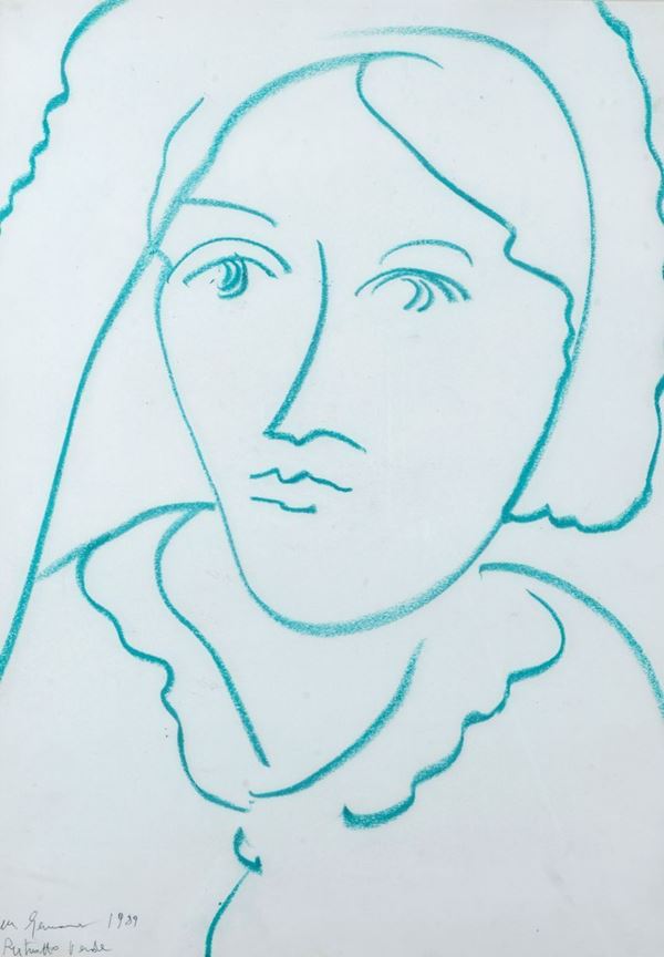 Mimmo German&#224; - Ritratto verde
